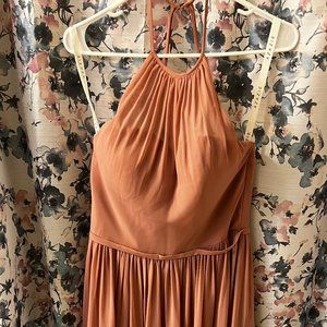 Pink Halter Neck Formal Dress